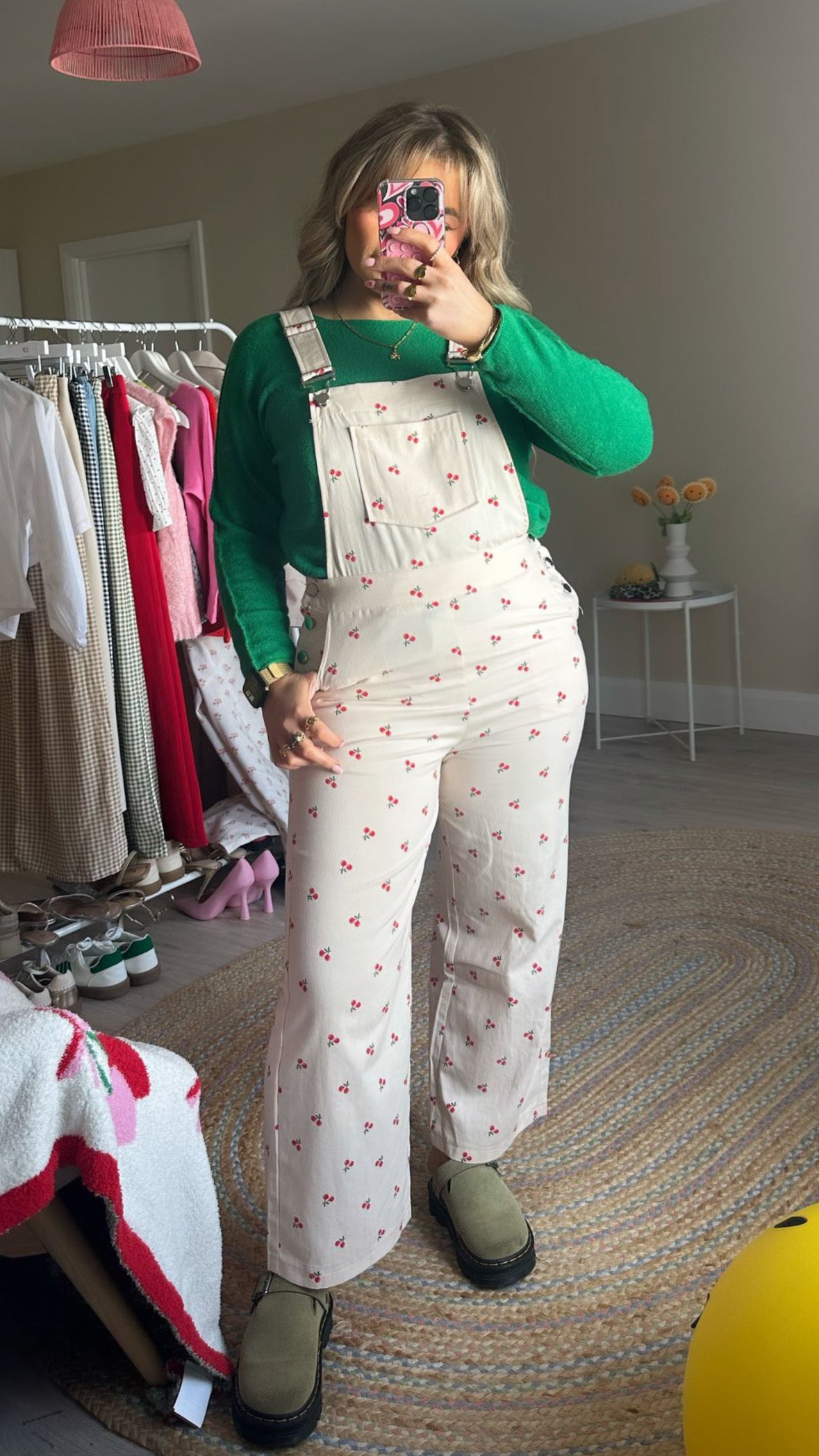 Cherry Print Dungarees