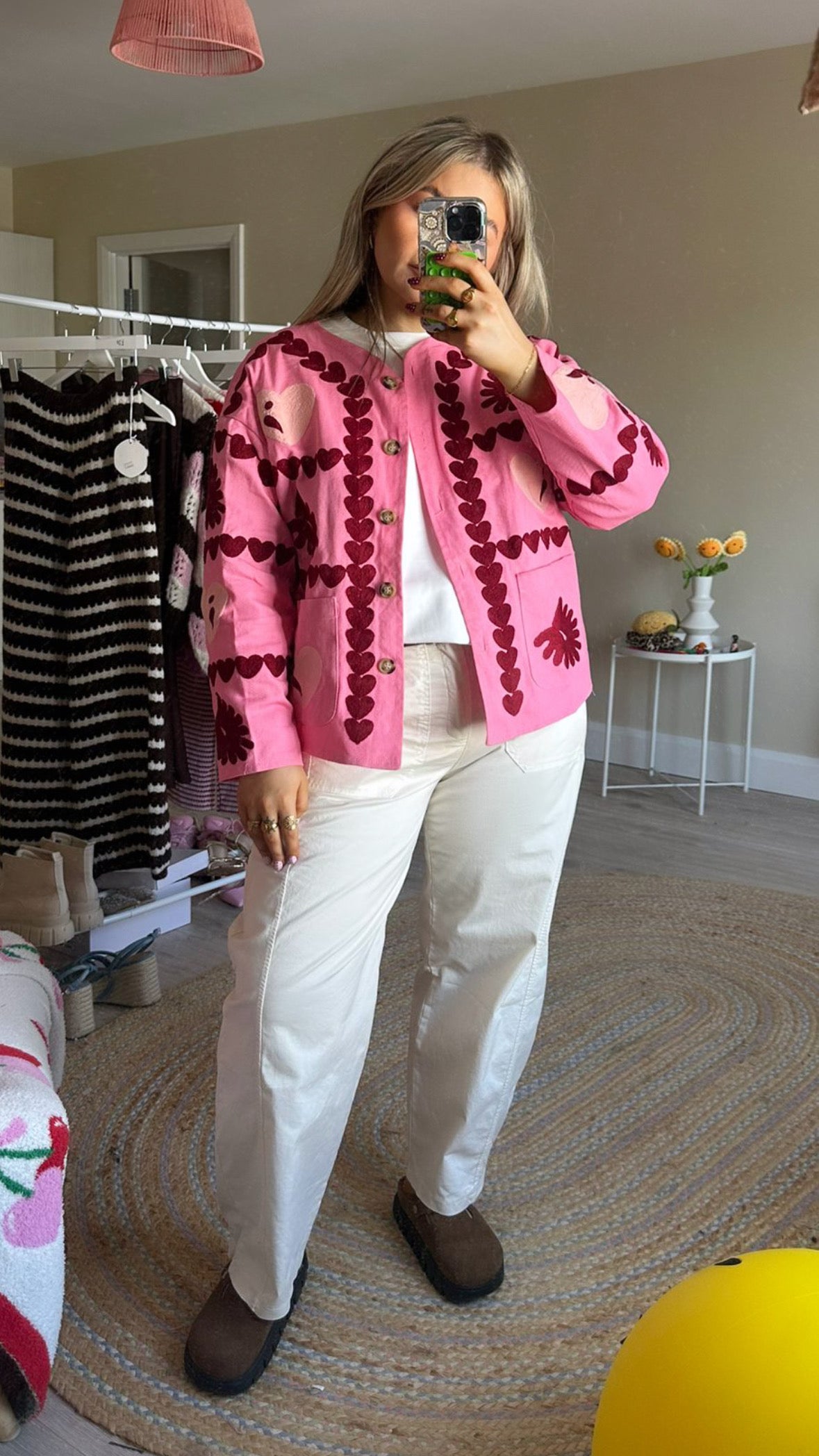 Pink Embroidered Jacket