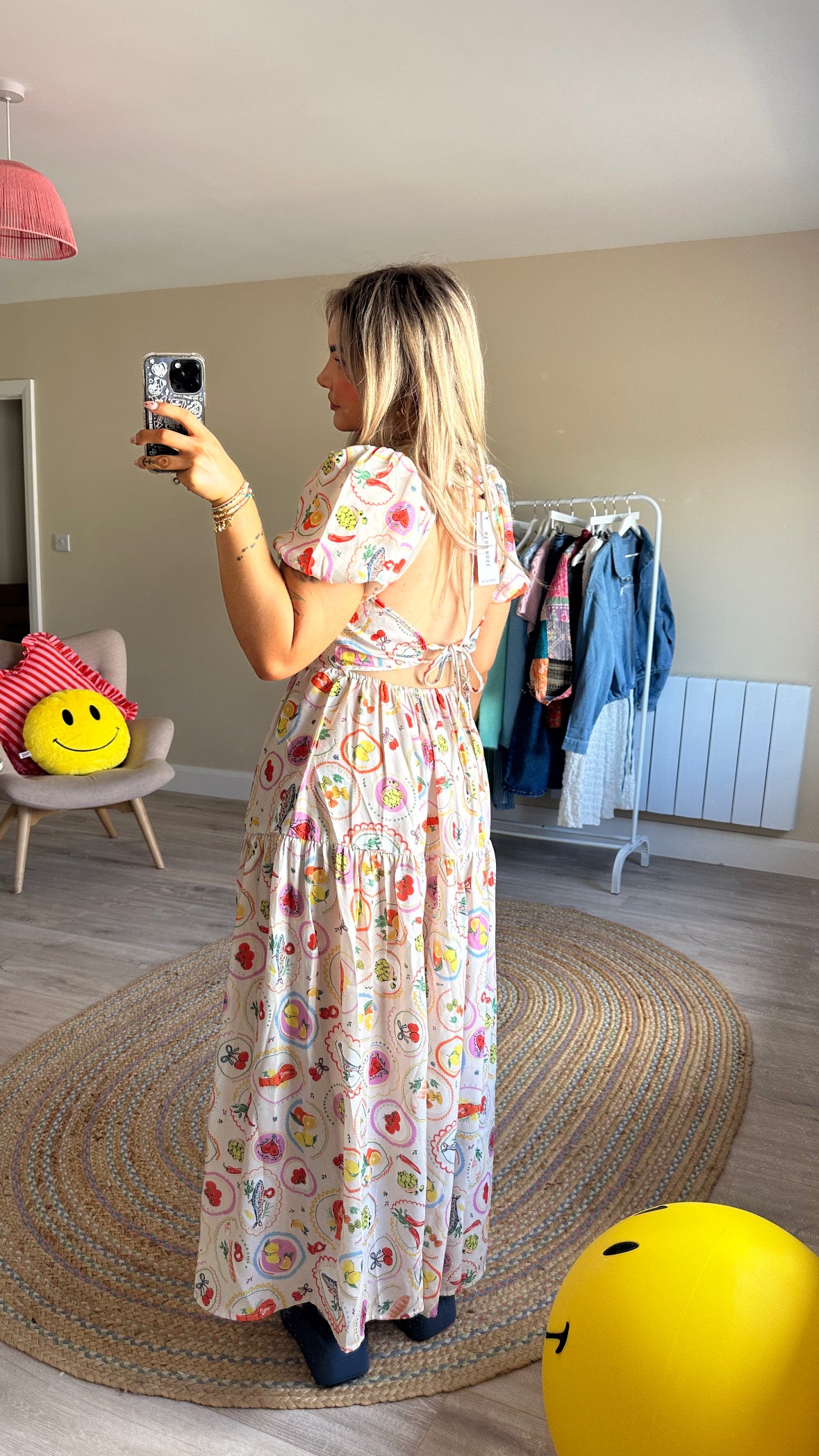 Fruit Print Maxi Dress
