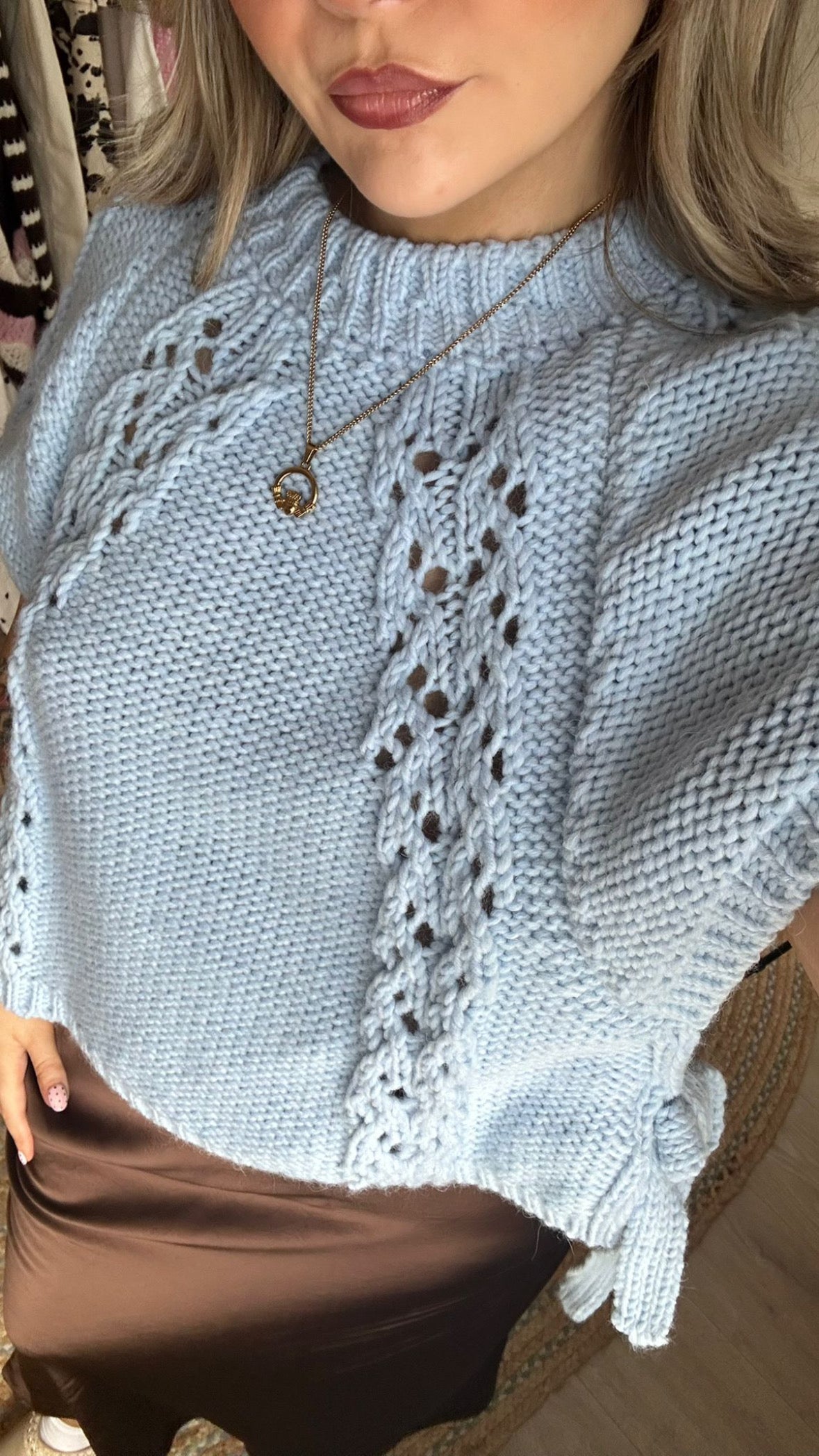 Tie Side Knit in Blue