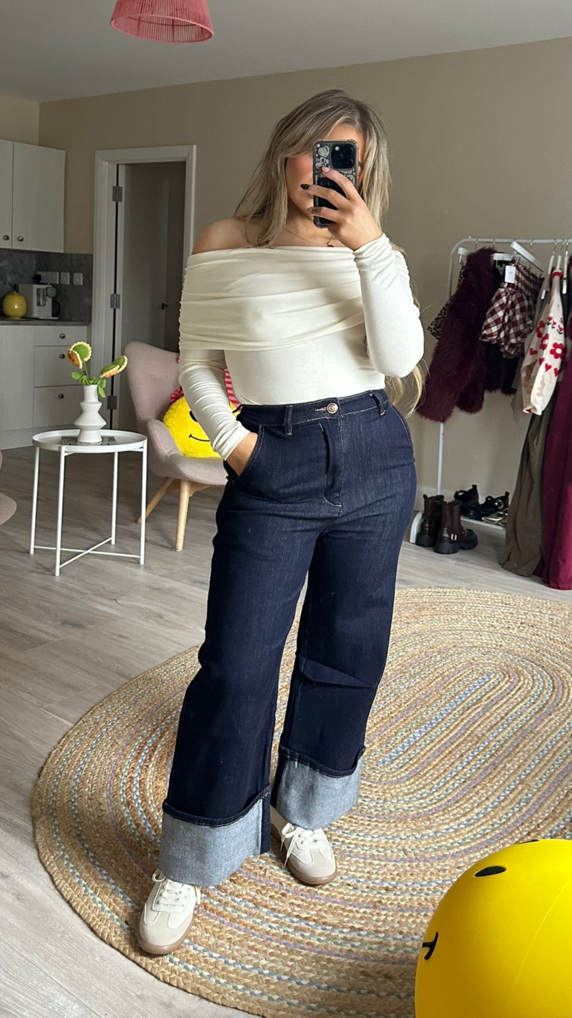 Cream Bardot Bodysuit