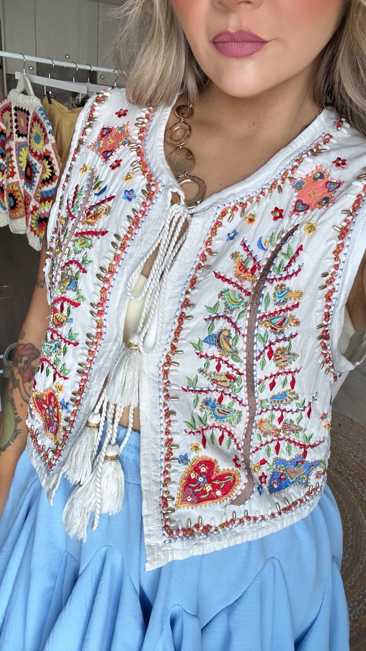 White Embellished Waistcoat
