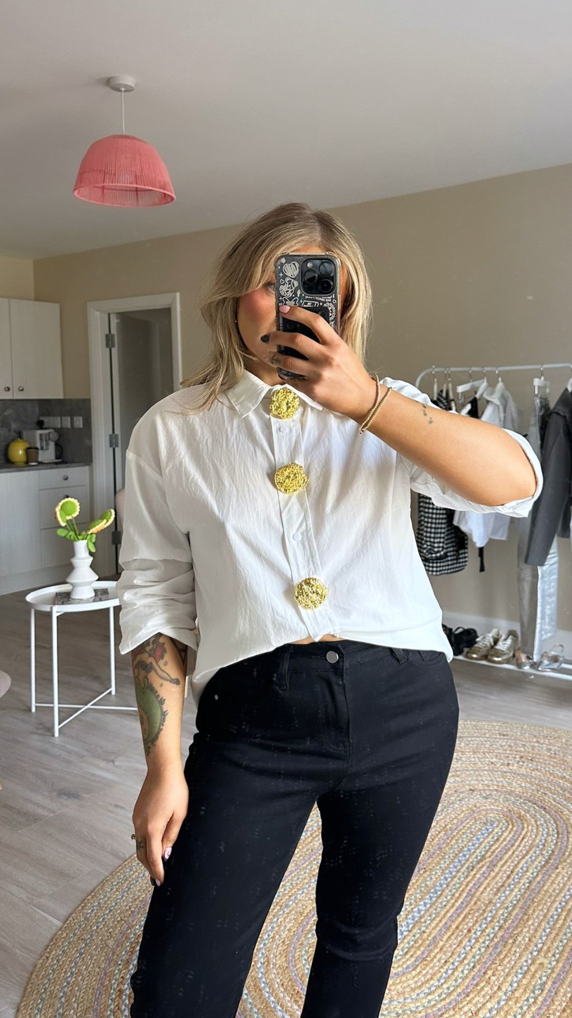 Bashed Gold Button Shirt
