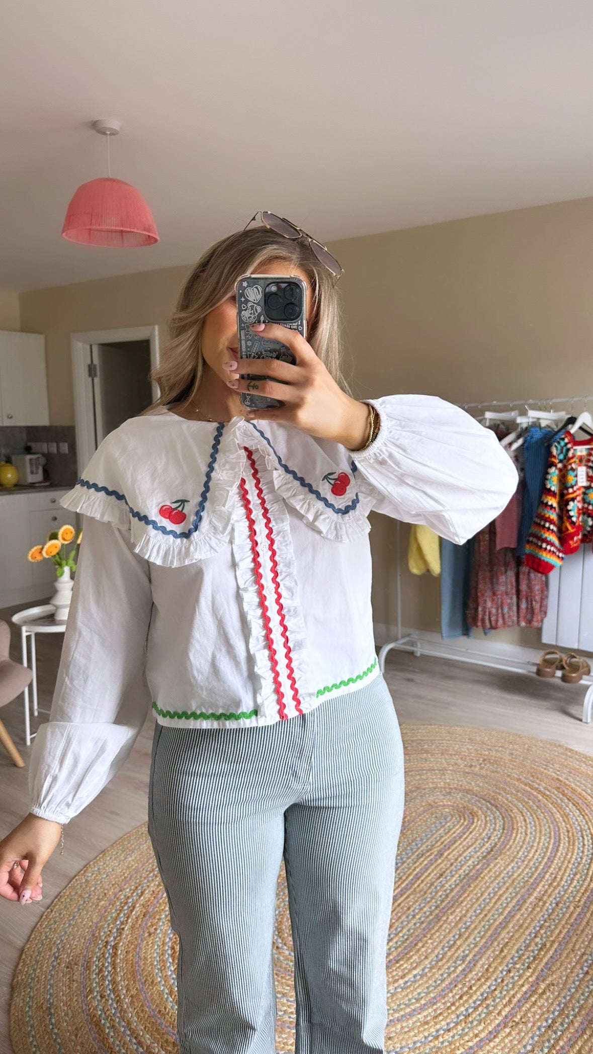 Ric Rac Cherry Collar Blouse