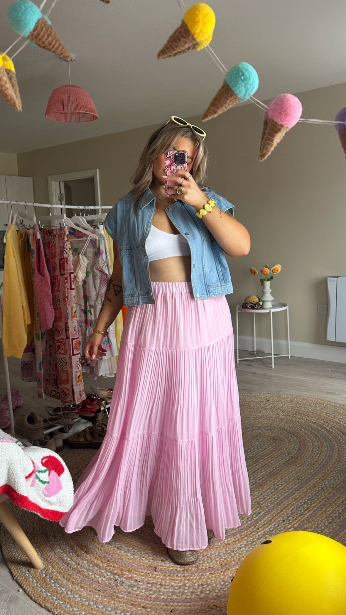 Tiered Maxi Skirt - Pink (Pre-Order est. 15th May)