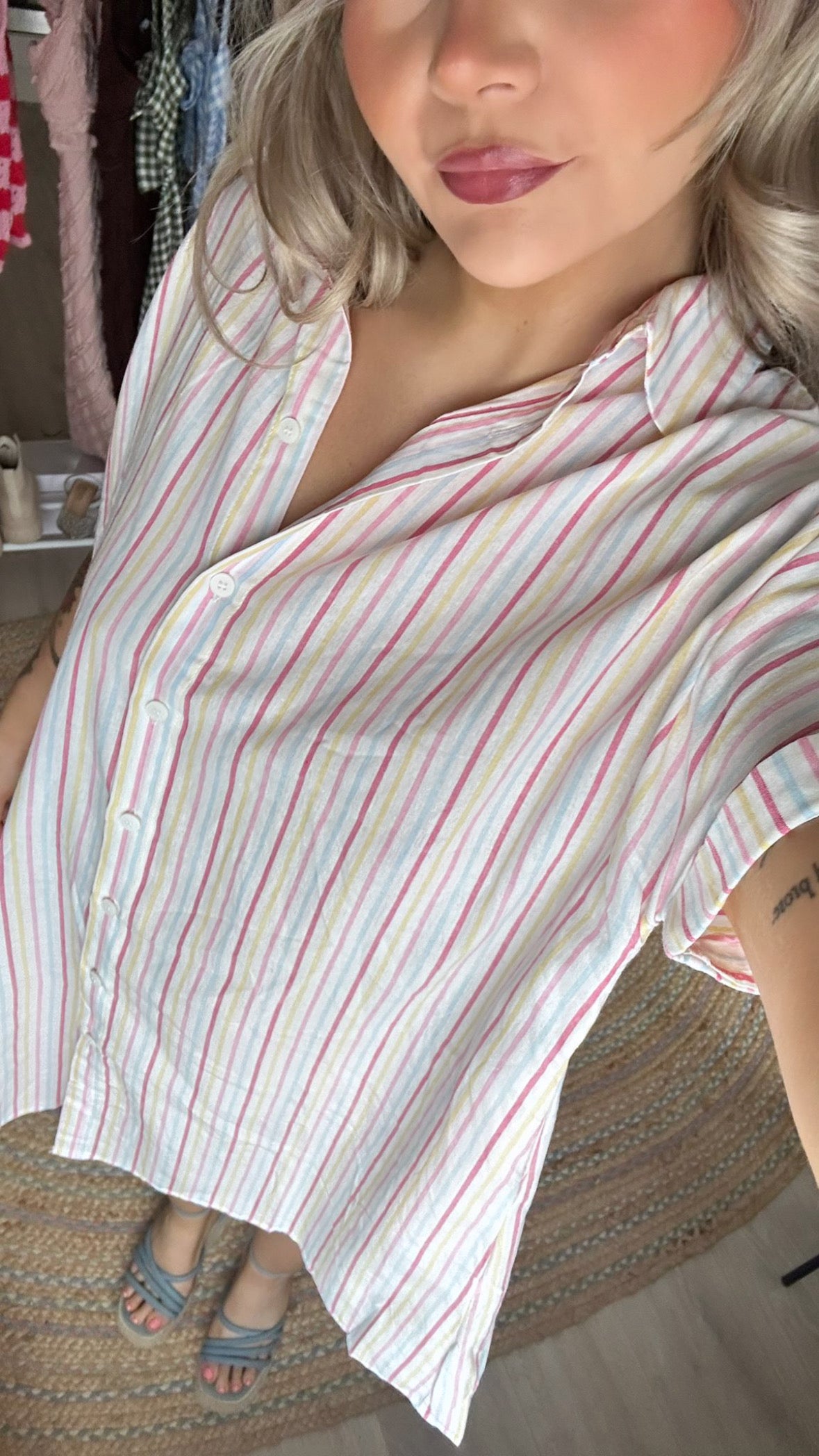 Rainbow Pastel Shirt Dress