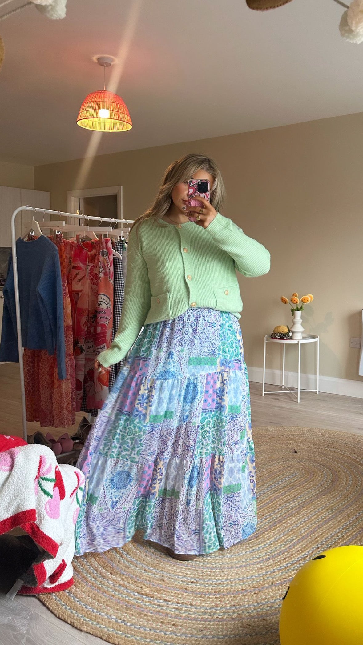 Patchwork Maxi Skirt - Blue (Pre Order est 2nd April)