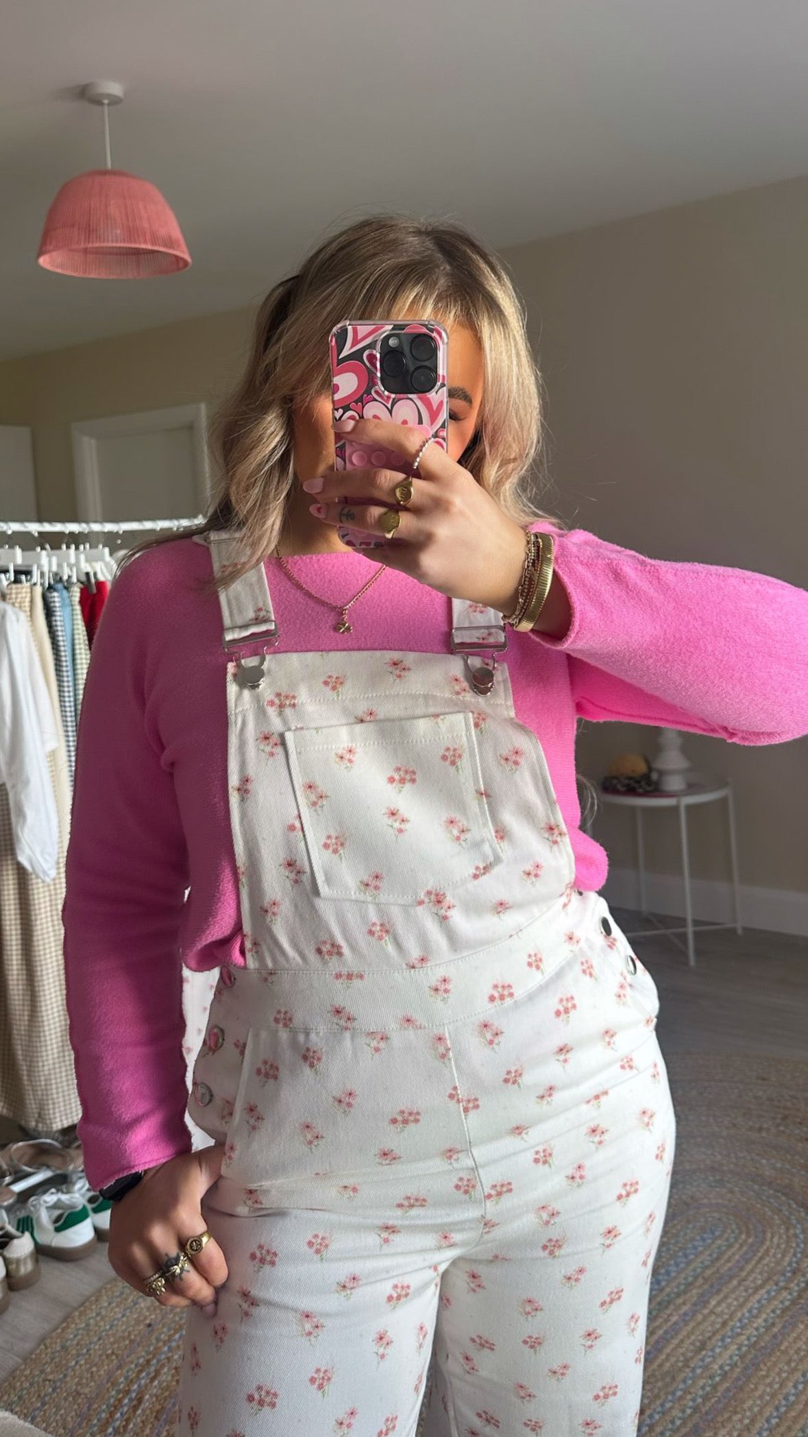 Floral Print Dungarees