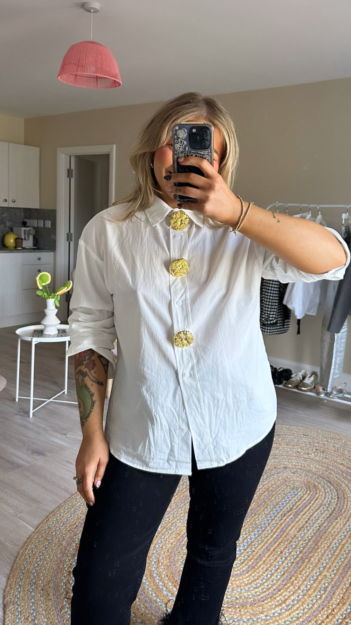 Bashed Gold Button Shirt