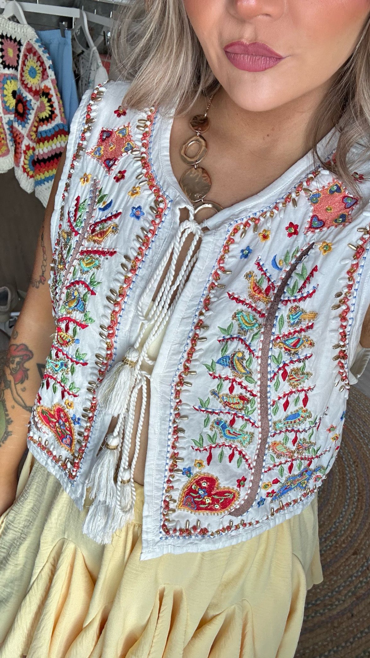 White Embellished Waistcoat
