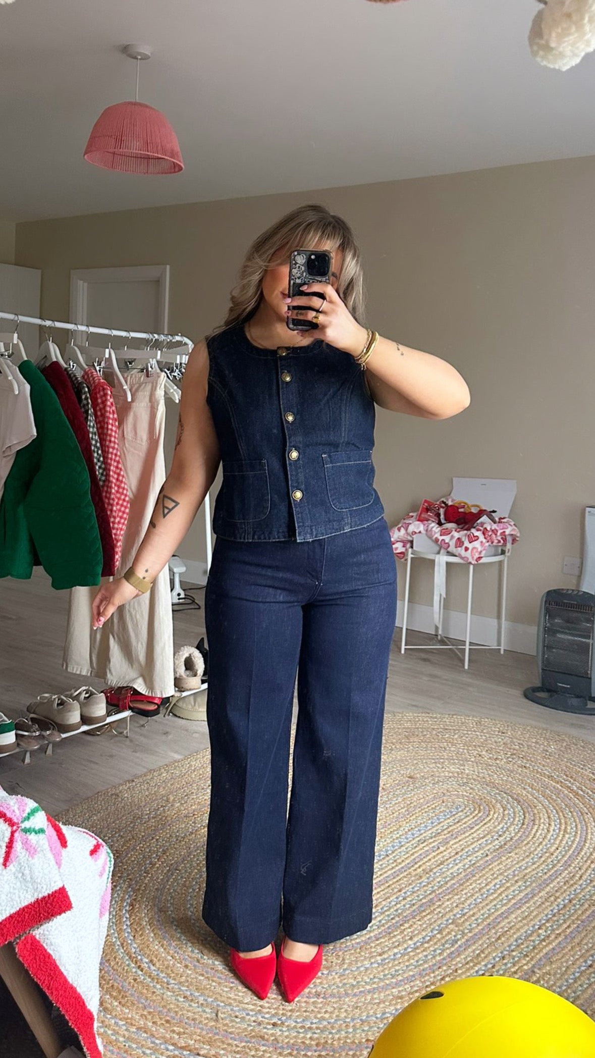 Dark Denim Round Neck Waistcoat