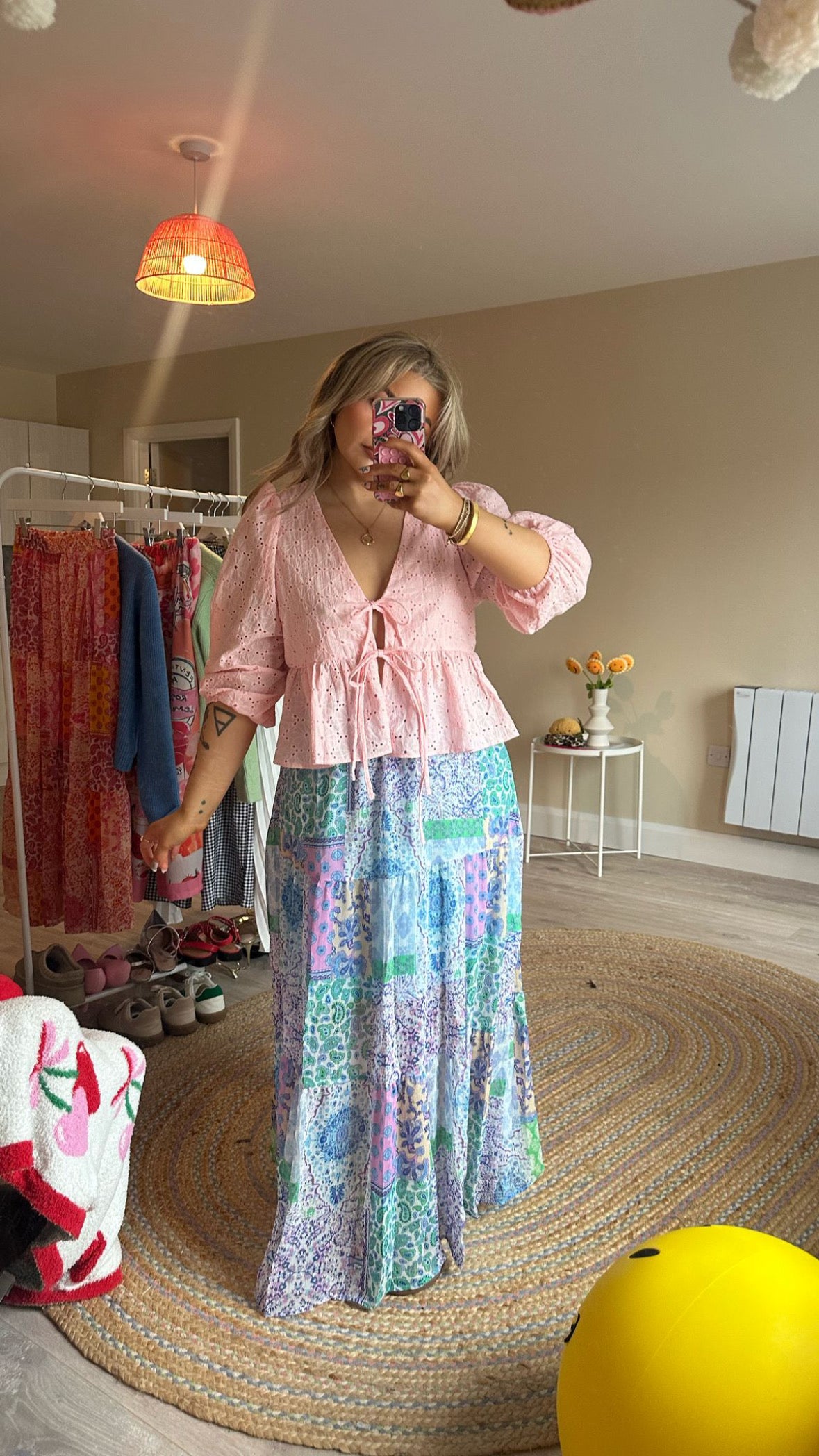 Patchwork Maxi Skirt - Blue (Pre Order est 2nd April)