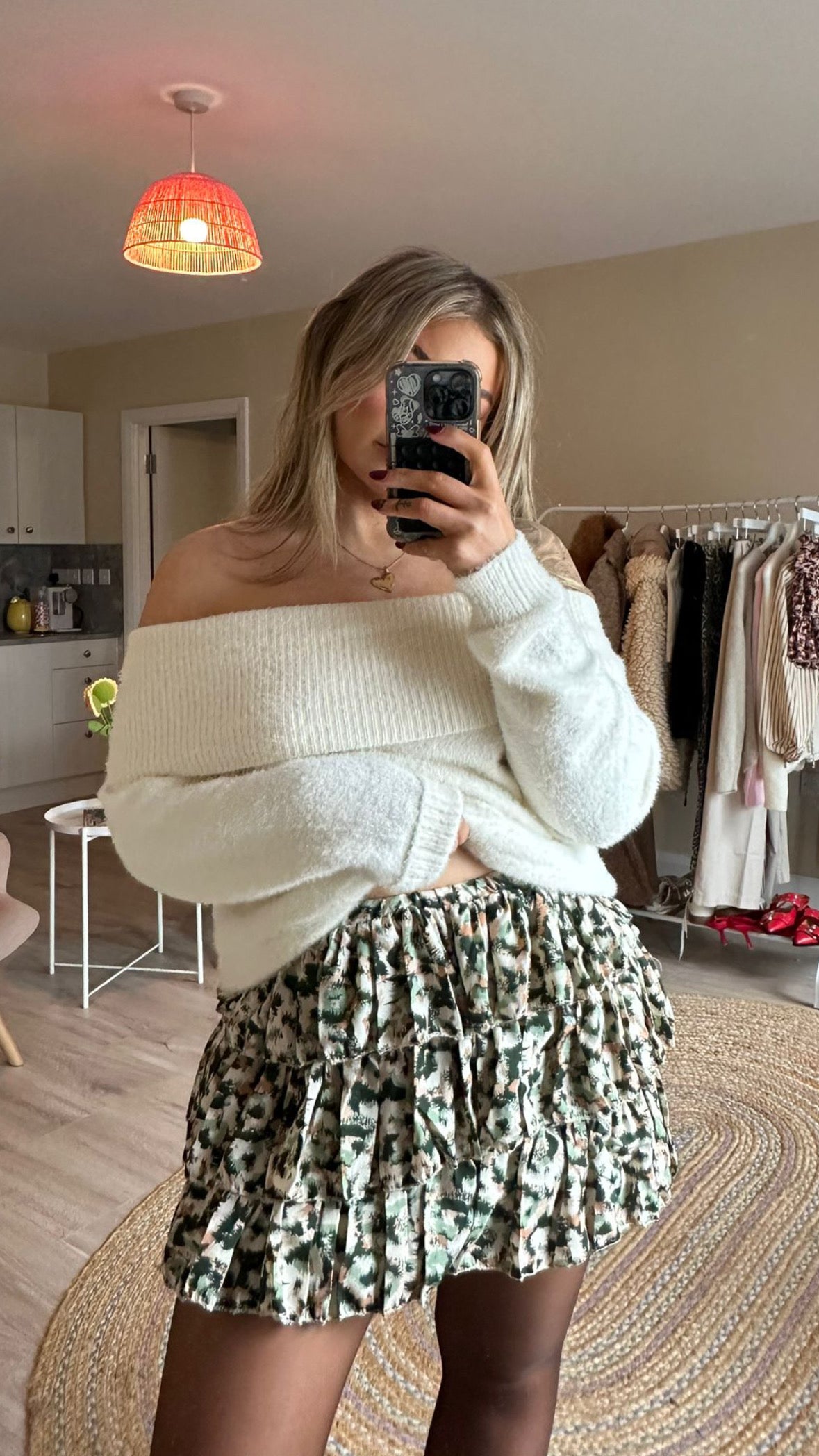Ruffle Mini Skirt - Khaki