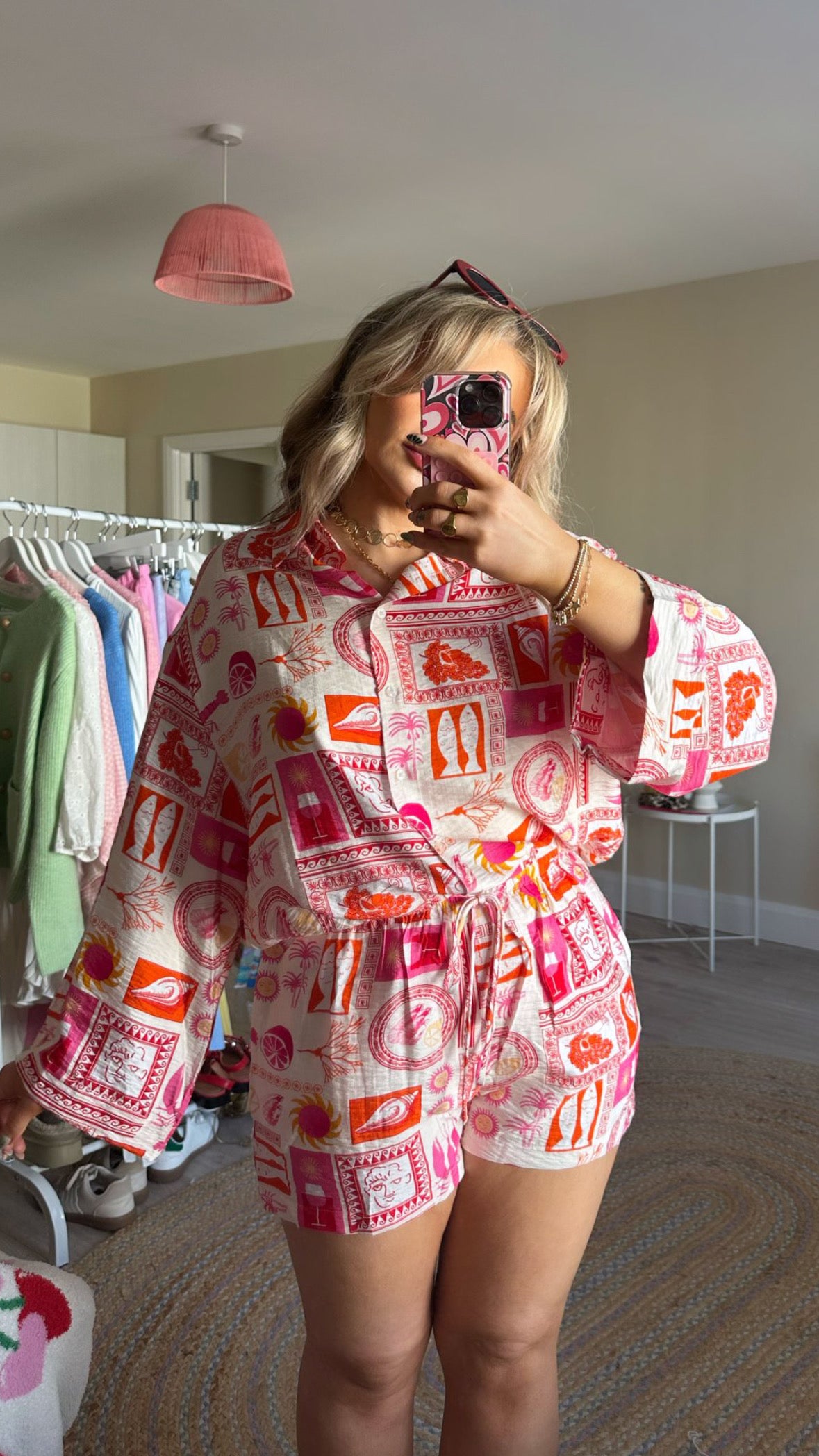 Mosaic Pink and Orange Short Sleeve Co-Ord