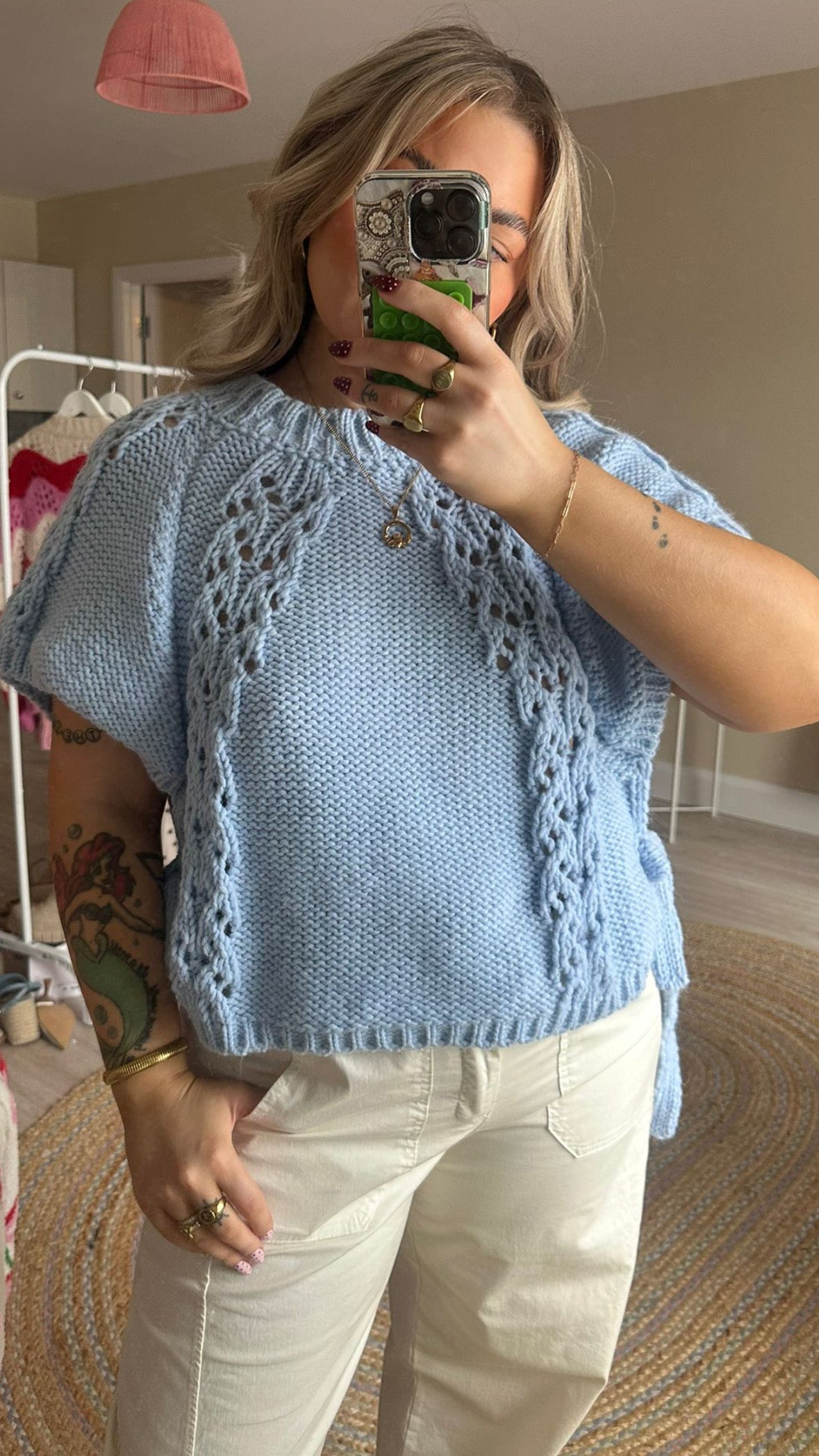 Tie Side Knit in Blue