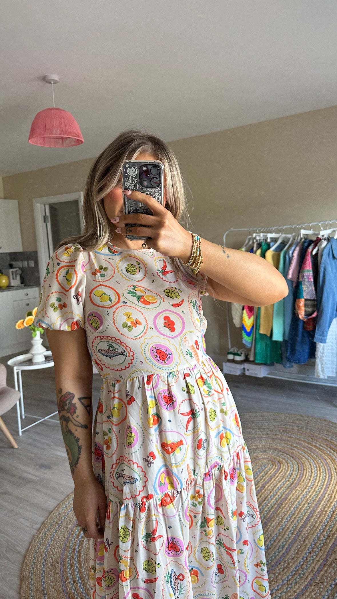 Fruit Print Maxi Dress