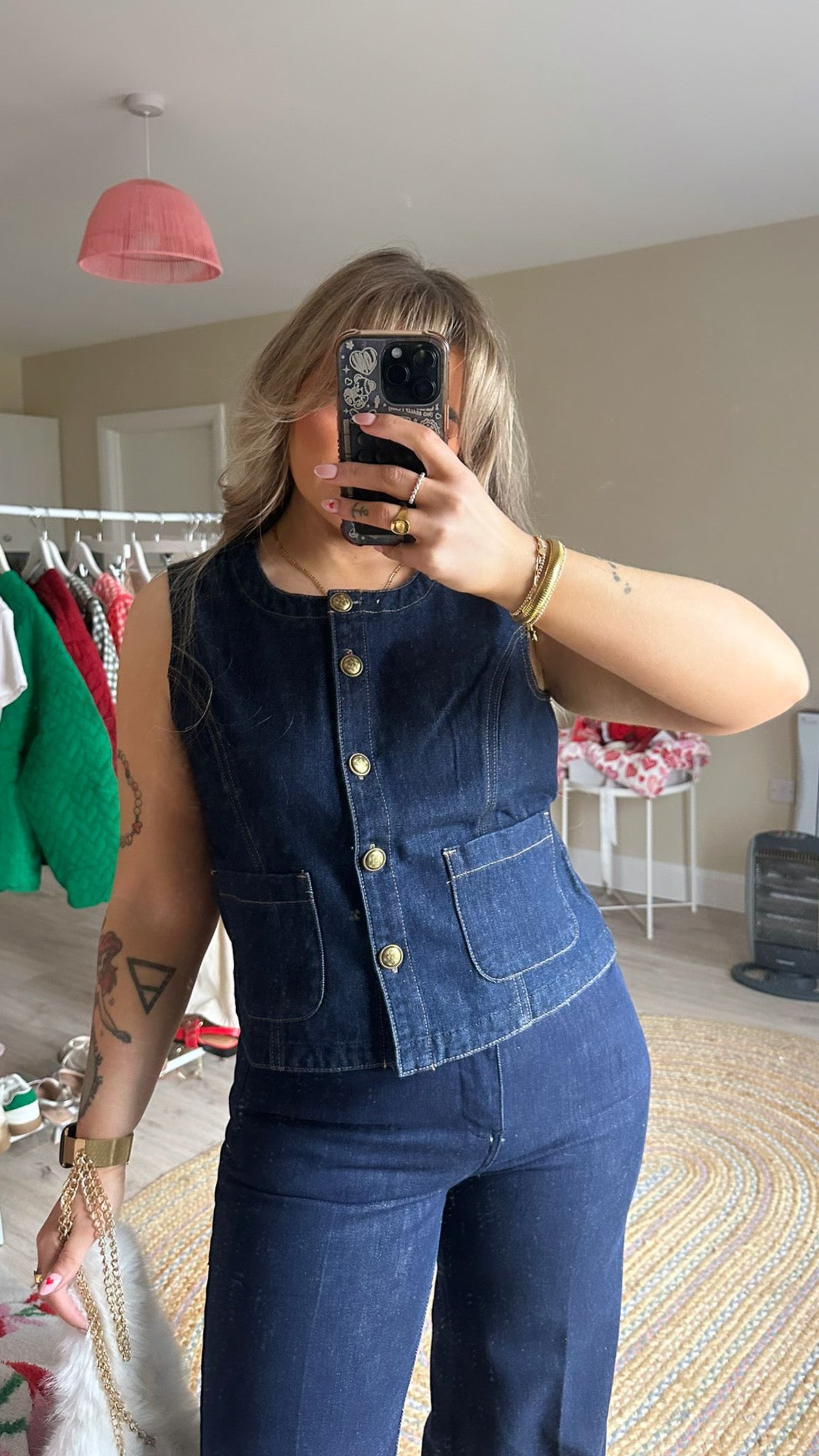 Dark Denim Round Neck Waistcoat