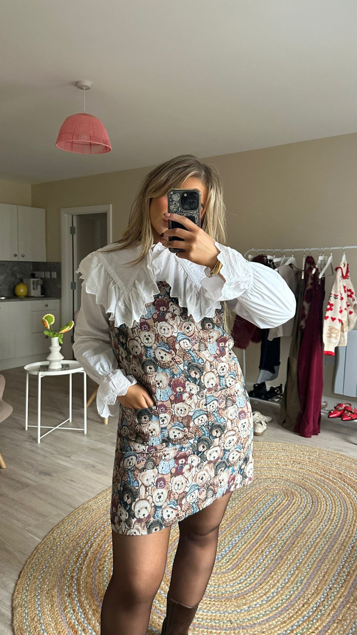 Teddy Tapestry Pinafore