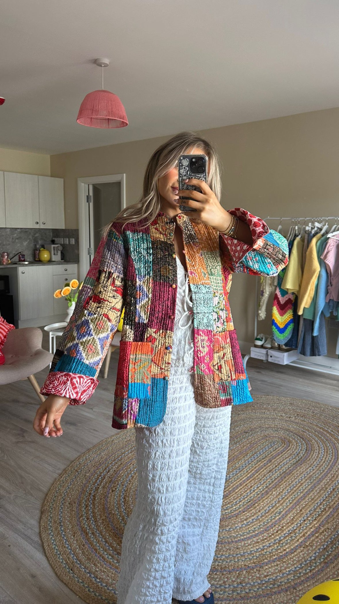 Patchwork Button Down Quilted Jacket