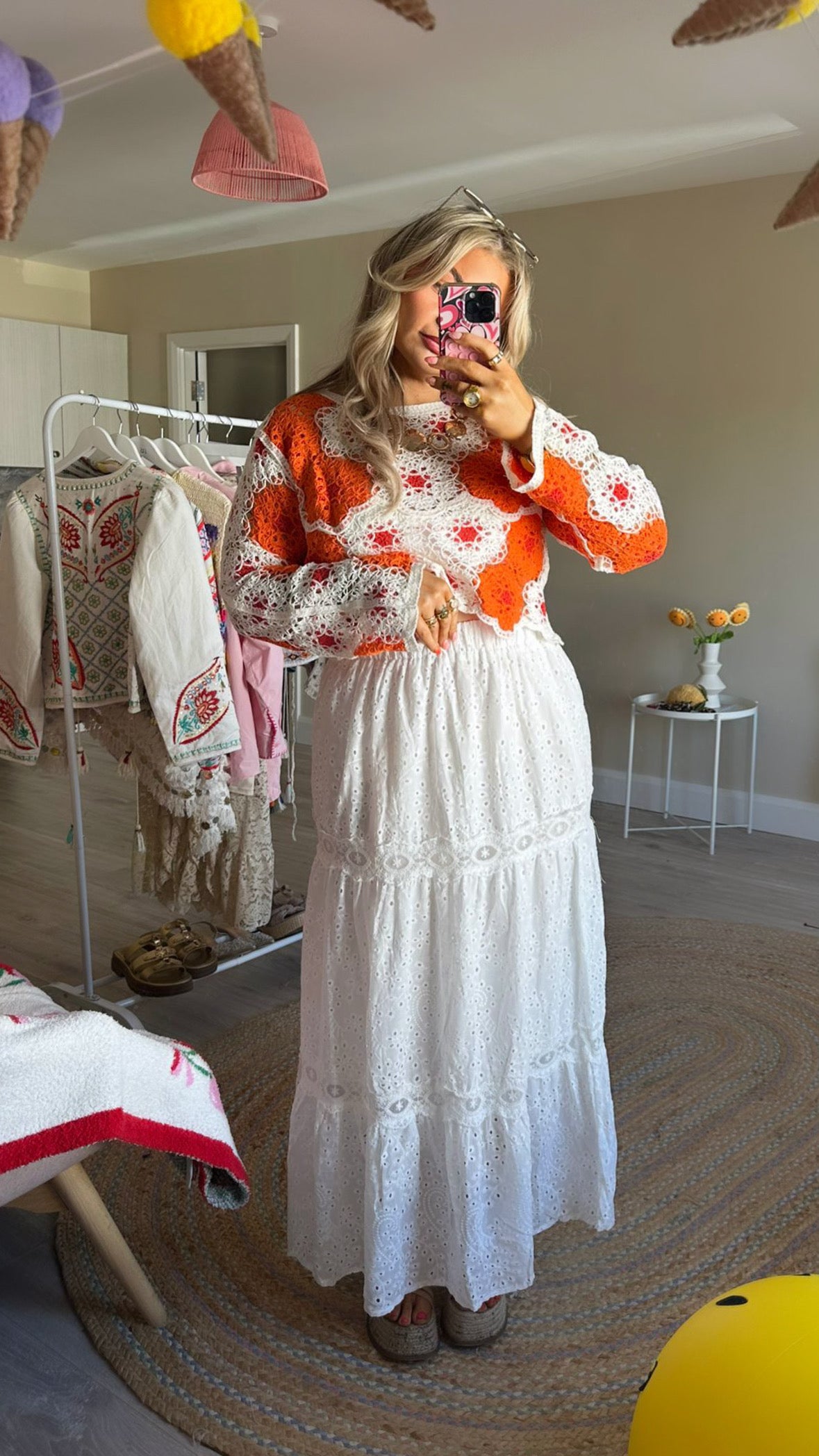 Orange Crochet Jumper