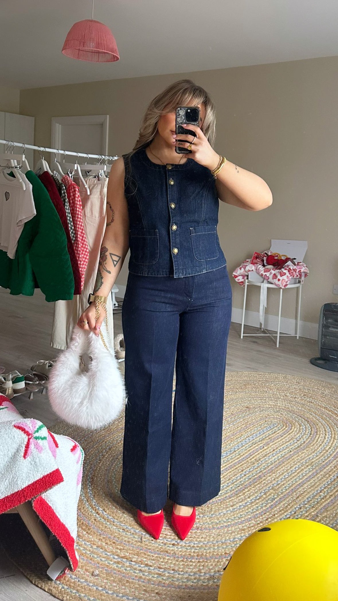 Dark Denim Round Neck Waistcoat