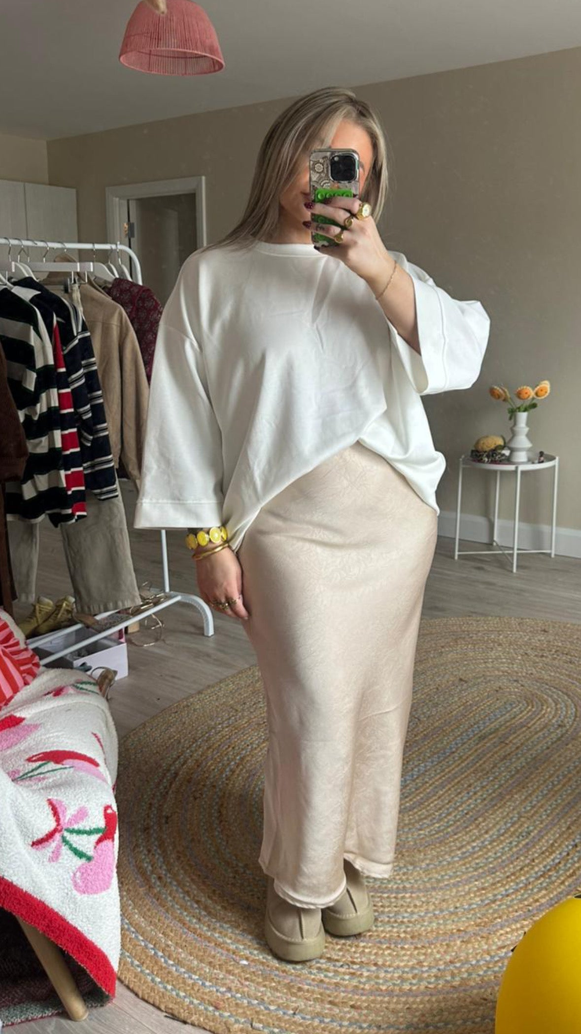 Beige Slip Skirt