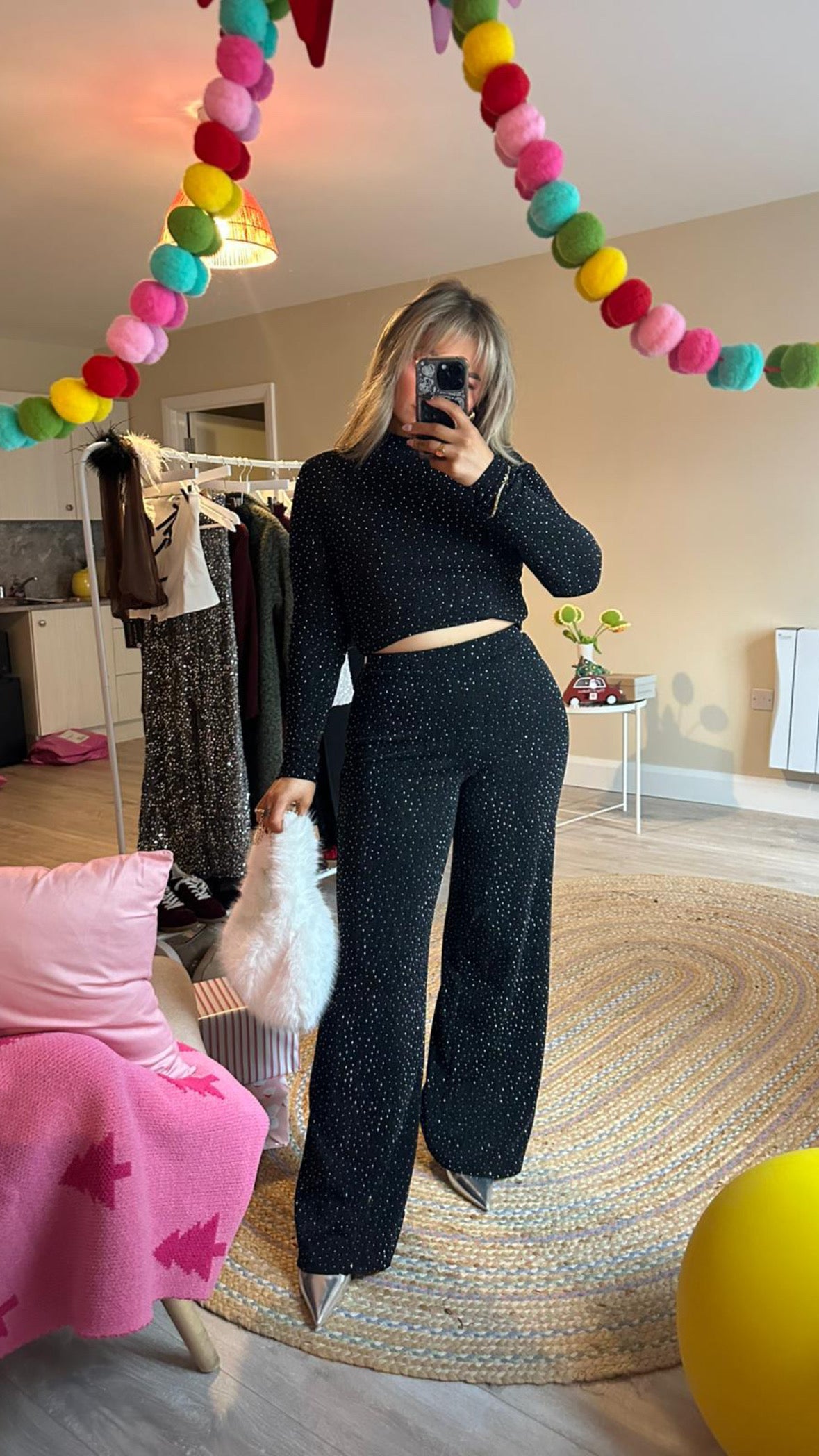 Black Sparkle Two Piece Set