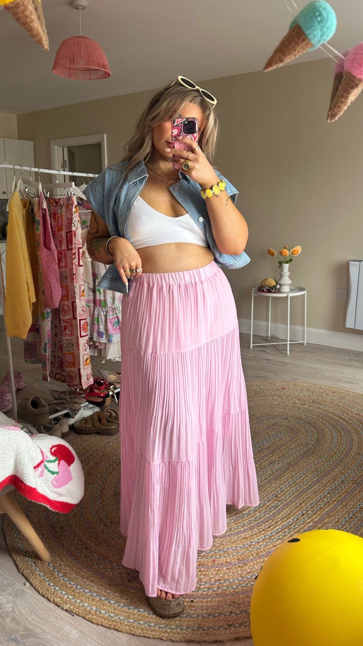 Tiered Maxi Skirt - Pink (Pre-Order est. 15th May)