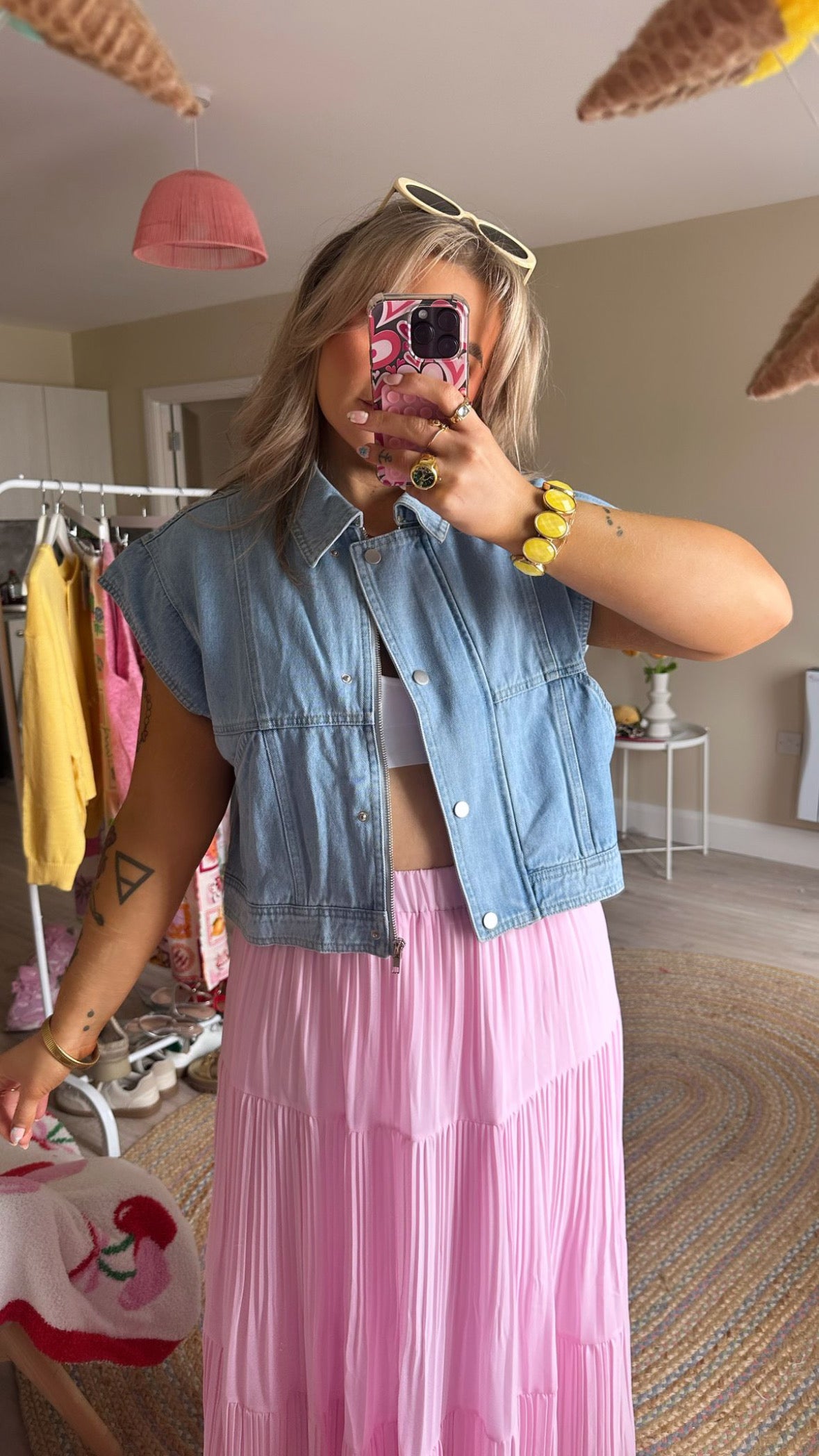 Tiered Maxi Skirt - Pink