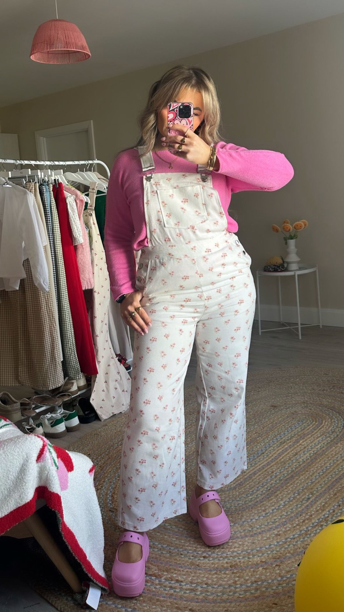 Floral Print Dungarees