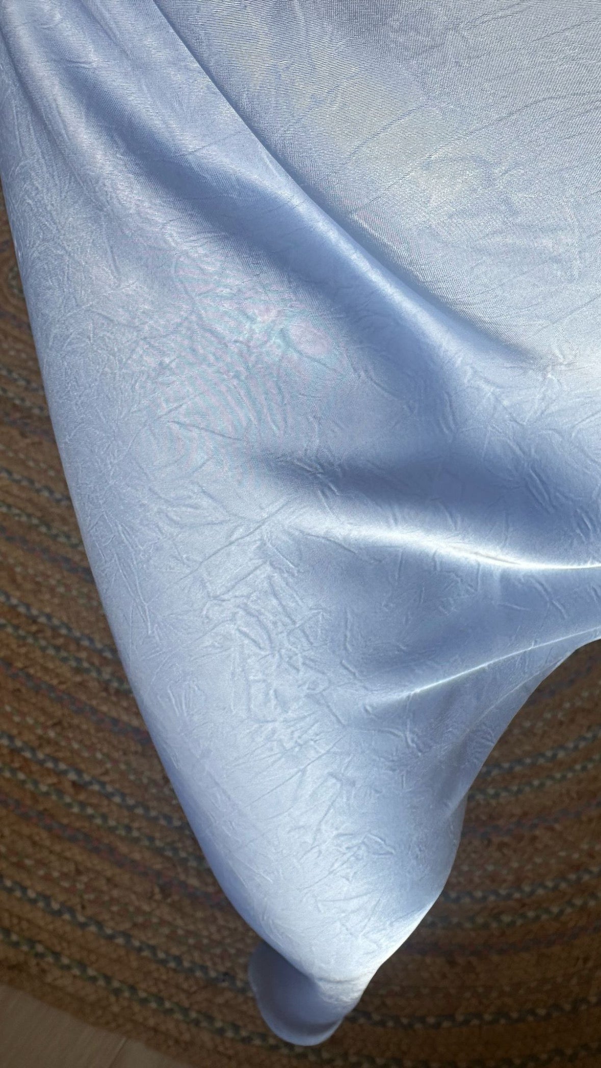 Cornflower Blue Textured Satin Slip Skirt