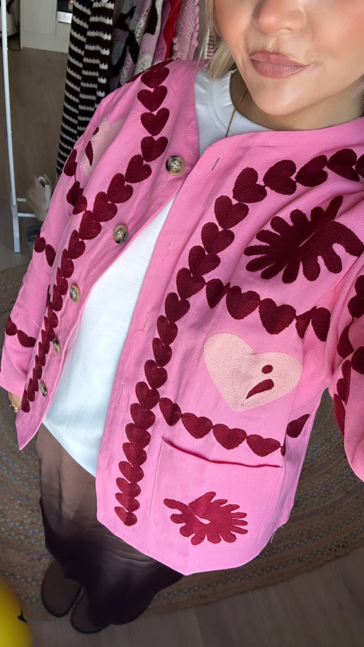 Pink Embroidered Jacket