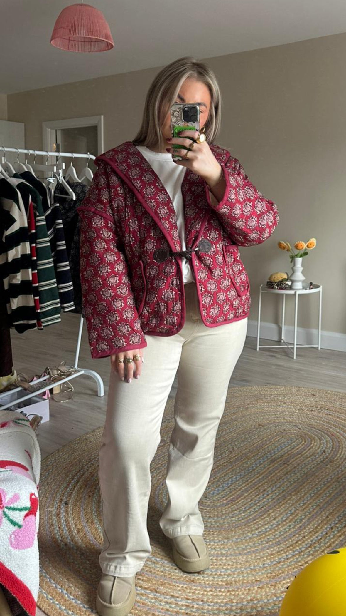 Paisley Hooded Jacket - Red
