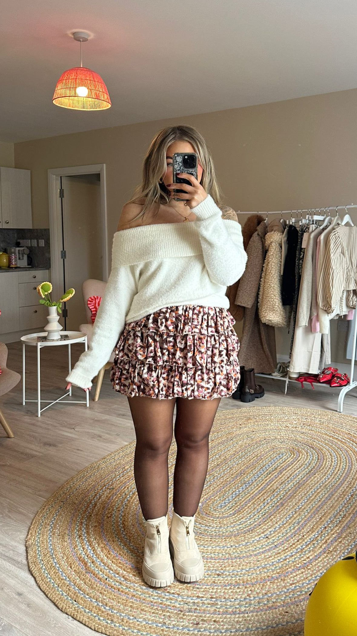 Ruffle Mini Skirt - Pink