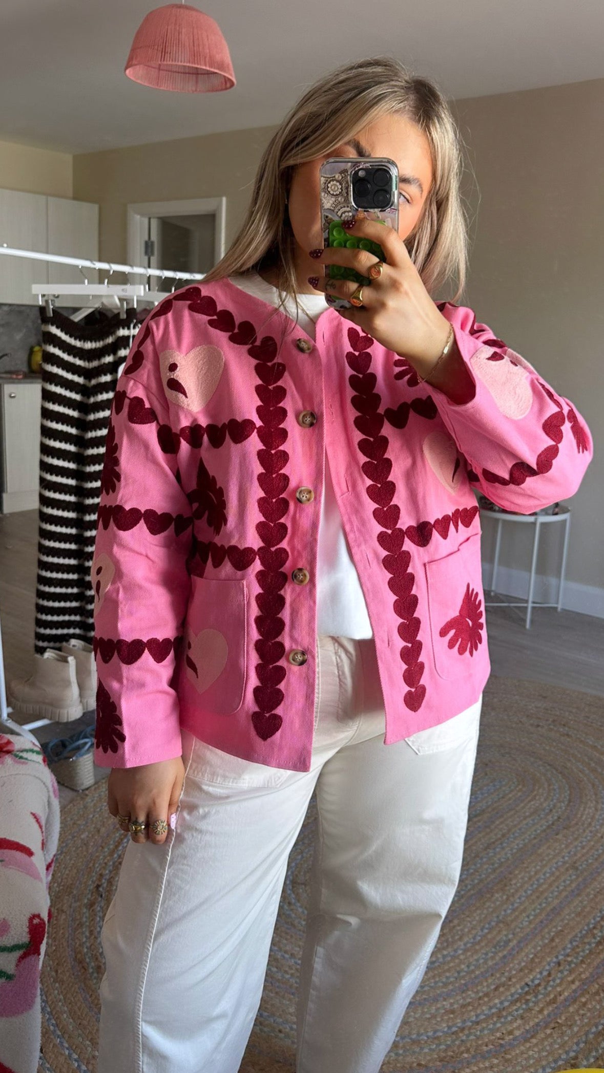 Pink Embroidered Jacket