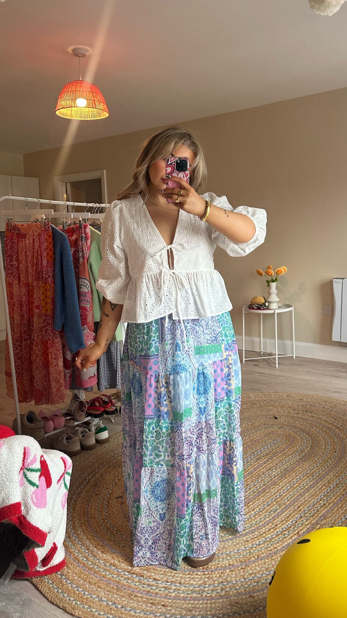 Patchwork Maxi Skirt - Blue (Pre Order est 2nd April)
