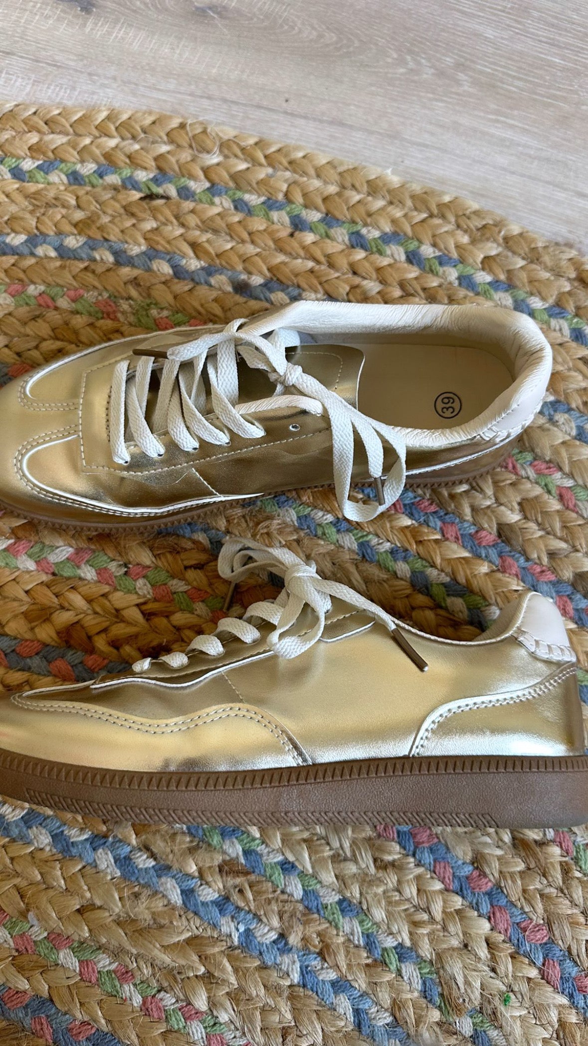 Gold Metallic Trainers