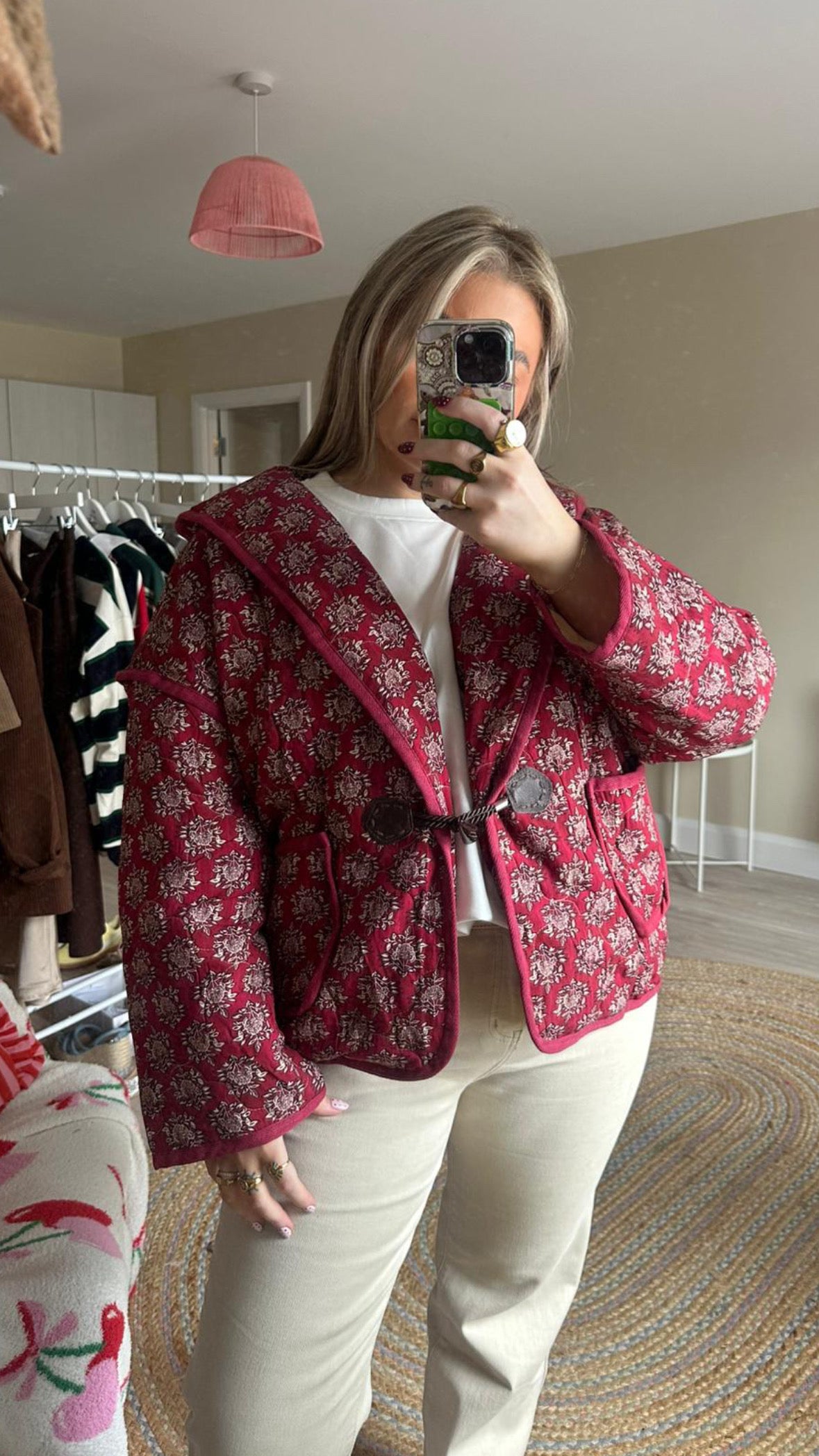 Paisley Hooded Jacket - Red