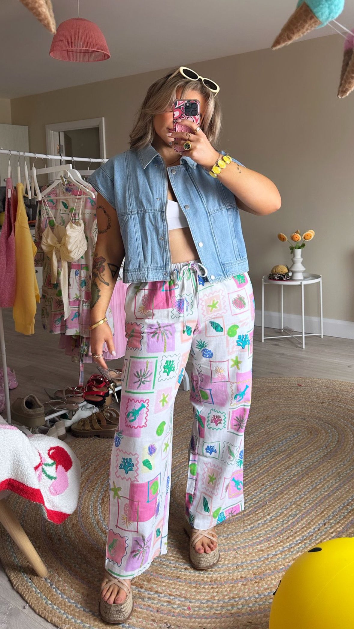 Shell Print Trousers