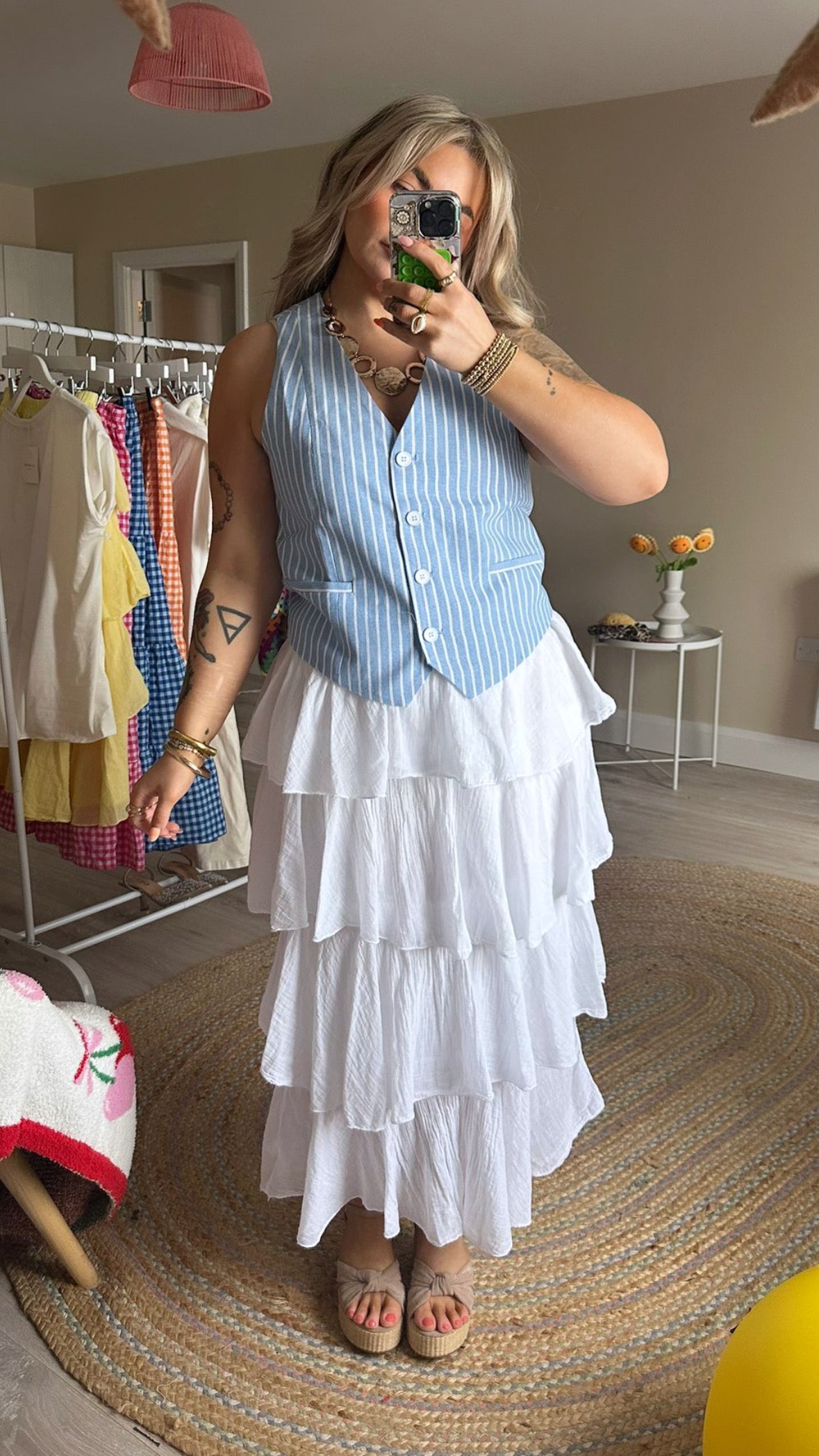 Tiered Maxi Skirt - White