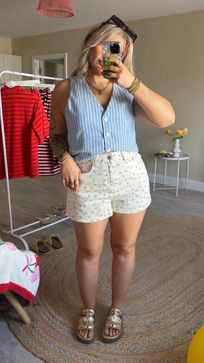 Printed Bow & Flower Shorts
