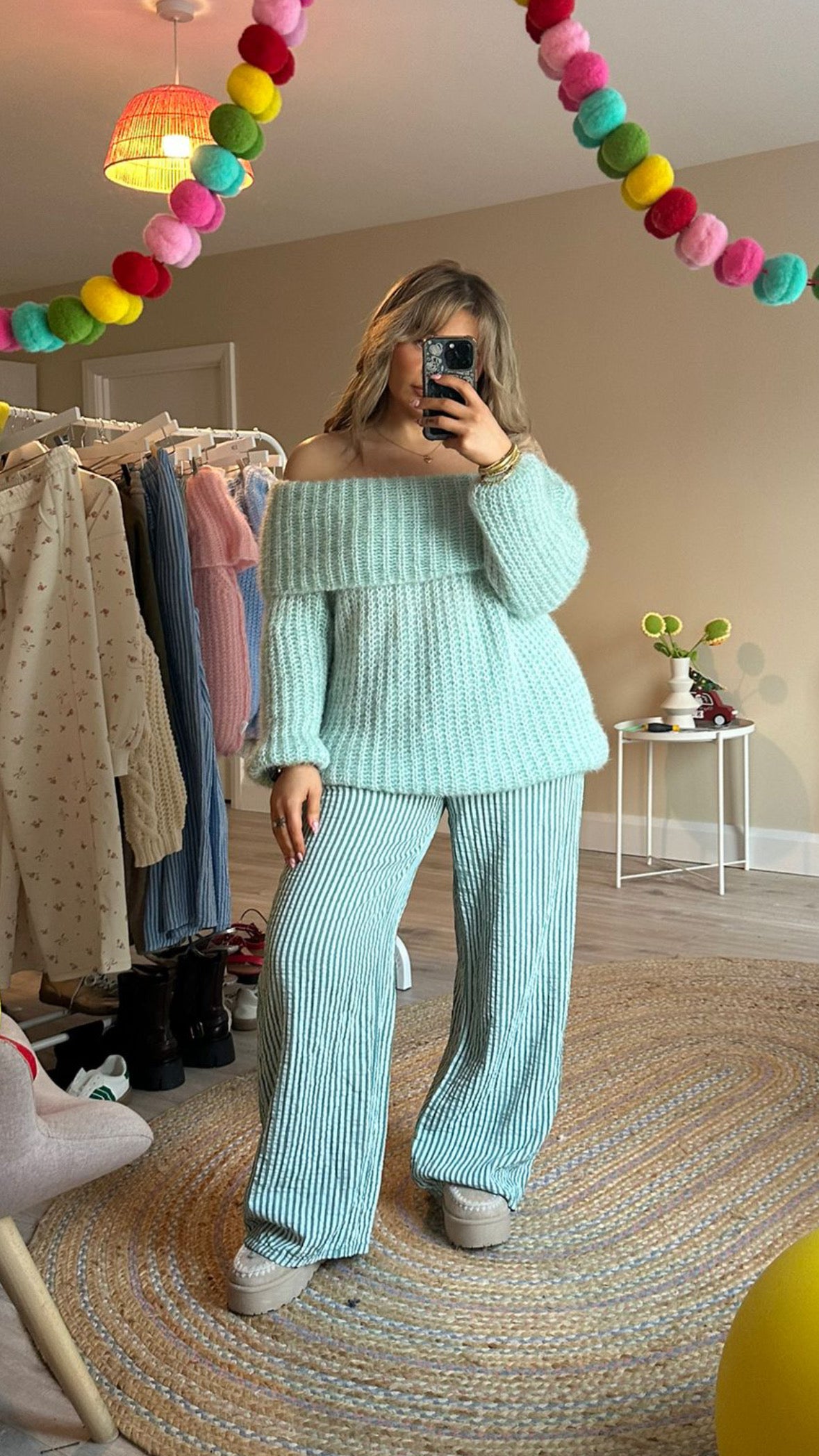 Super Soft Bardot Jumper - Mint Green