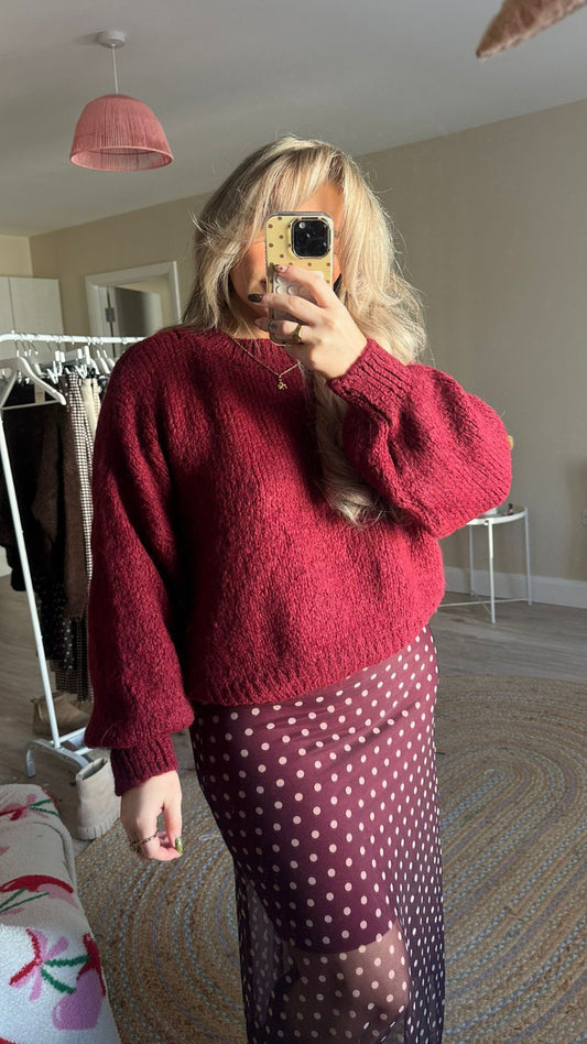 Chunky Knit - Burgundy