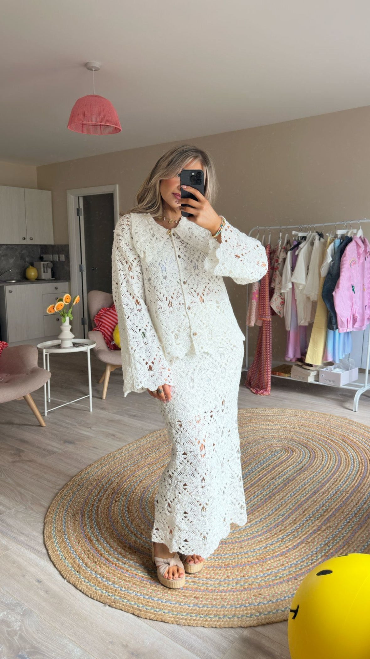 White Crochet Co-Ord