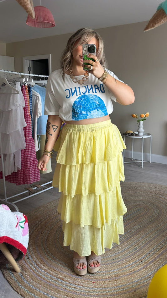 Tiered Maxi Skirt - Yellow