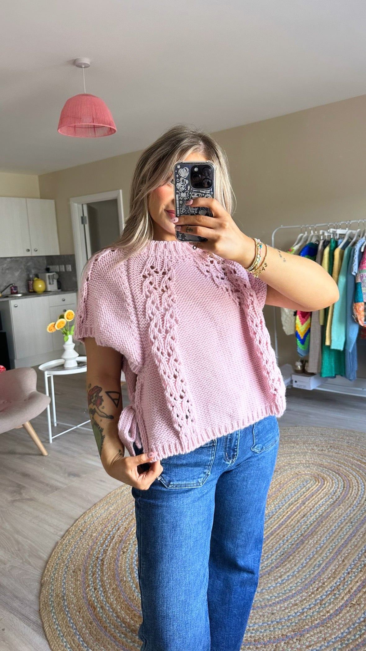 Tie Side Knit in Pink