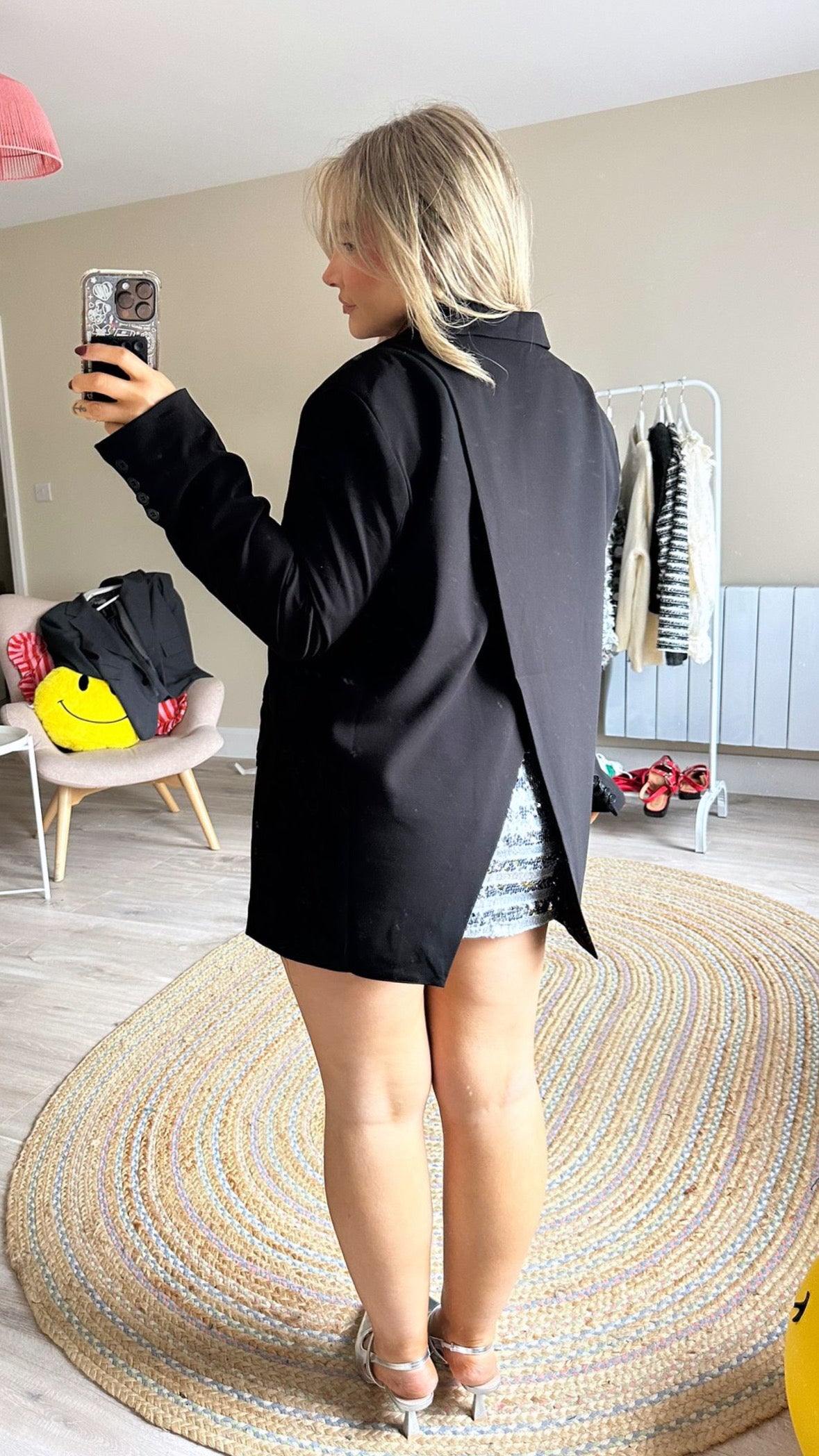 Black Split Back Oversized Blazer