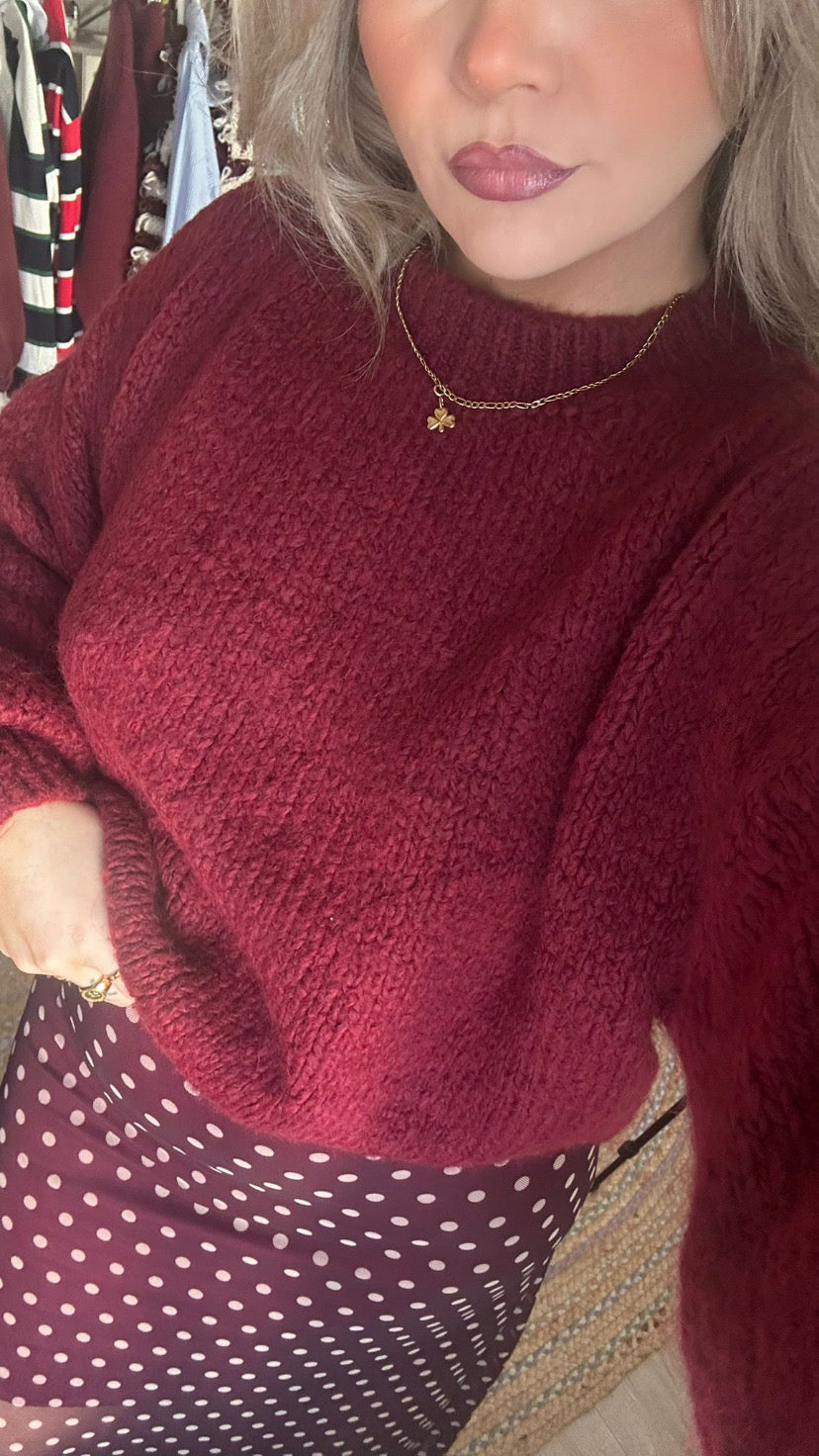 Chunky Knit - Burgundy