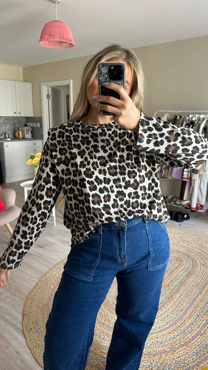 Leopard Print Long Sleeve Top