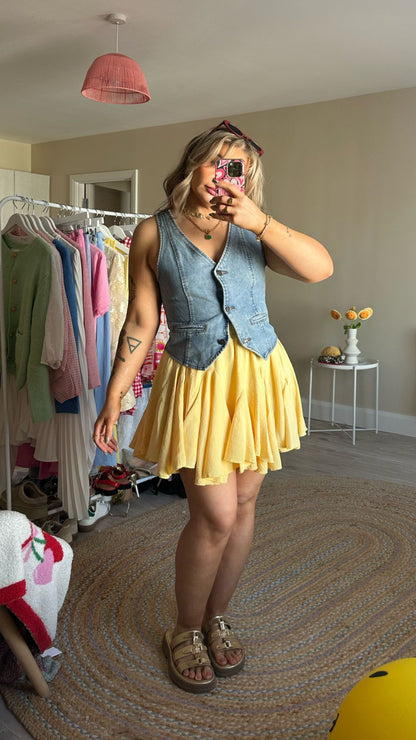 Flared Mini Skirt - Yellow
